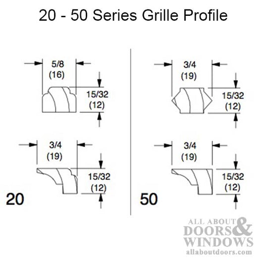 Marvin Series 20 & 50 Grille Pins for Diamond & Rectangular full surround grids