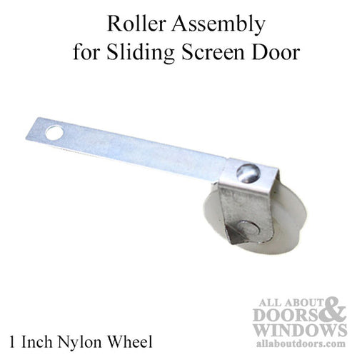 Straight Spring Tension Roller Assembly with 1 Inch Nylon Wheel for Sliding Screen Door - Straight Spring Tension Roller Assembly with 1 Inch Nylon Wheel for Sliding Screen Door