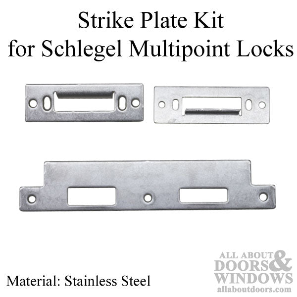 Strike Plate Kit for Schlegel Multipoint Lock - Right Hand - Stainless - Strike Plate Kit for Schlegel Multipoint Lock - Right Hand - Stainless