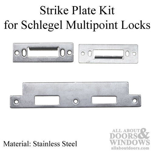 Strike Plate Kit for Schlegel Multipoint Lock - Right Hand - Stainless - Strike Plate Kit for Schlegel Multipoint Lock - Right Hand - Stainless