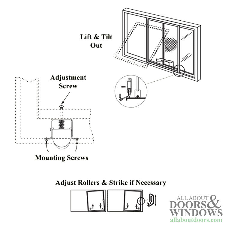 Roller Assembly with 1 Inch Nylon Wheel for Sliding Screen Door - Roller Assembly with 1 Inch Nylon Wheel for Sliding Screen Door