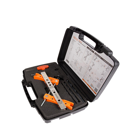 Drilling Jig and Tool Case for Locinox Surface-Mounted Gate Locks and Keeps
