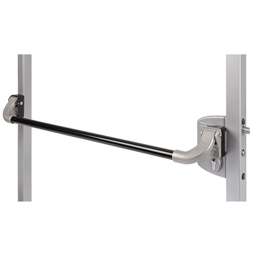 Aluminum Locinox Push Bar for Surface-Mounted Gate Locks, 5 Foot Width