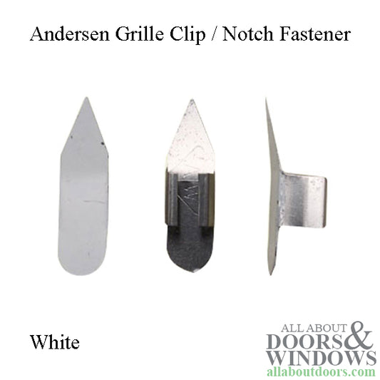 Andersen Grille Clip / Notch Fastener - White