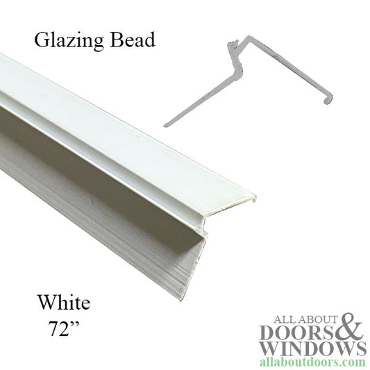 White Glazing Bead, 3 Line, White, 72"