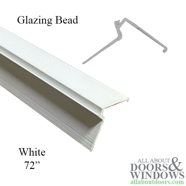 White Glazing Bead, 3 Line, White, 72