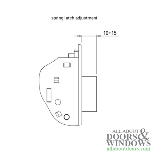 Giesse 30/85 Mortise Lock, Top - Bottom Locking, 1-3/16