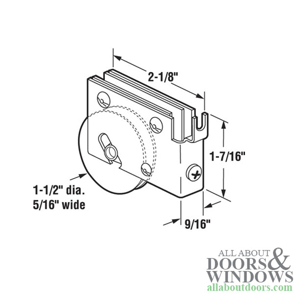 Sliding Patio Door Roller Assembly with Adjustable Steel Housing 1.5 Inch Steel Ball Bearing Wheel Diameter - Sliding Patio Door Roller Assembly with Adjustable Steel Housing 1.5 Inch Steel Ball Bearing Wheel Diameter