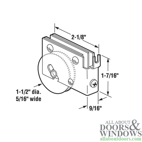 Sliding Patio Door Roller Assembly with Adjustable Steel Housing 1.5 Inch Steel Ball Bearing Wheel Diameter - Sliding Patio Door Roller Assembly with Adjustable Steel Housing 1.5 Inch Steel Ball Bearing Wheel Diameter