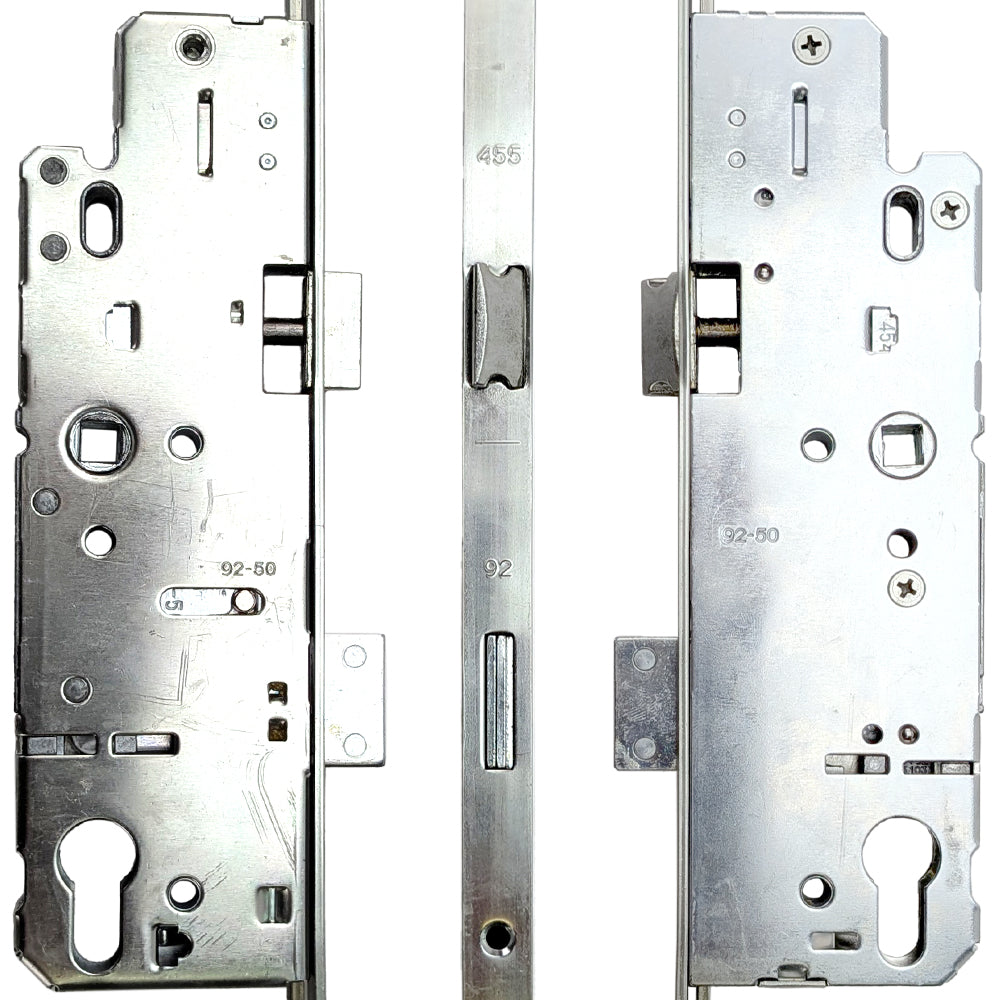 AGB Unitop 16mm Multipoint Lock 50/92 Active Assembly with Shootbolts, 41-5/16 inch handle height - Silver - AGB Unitop 16mm Multipoint Lock 50/92 Active Assembly with Shootbolts, 41-5/16 inch handle height - Silver