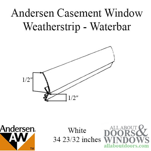 Andersen Perma-Shield Casement Windows - Weatherstrip - Waterbar - 34 23/32 inches - White - Andersen Perma-Shield Casement Windows - Weatherstrip - Waterbar - 34 23/32 inches - White