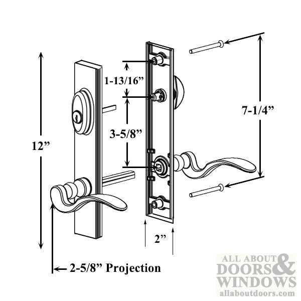 Expressions 12 Inch Square Non-Handed Active Keyed Hardware, Choose Color - Expressions 12 Inch Square Non-Handed Active Keyed Hardware, Choose Color