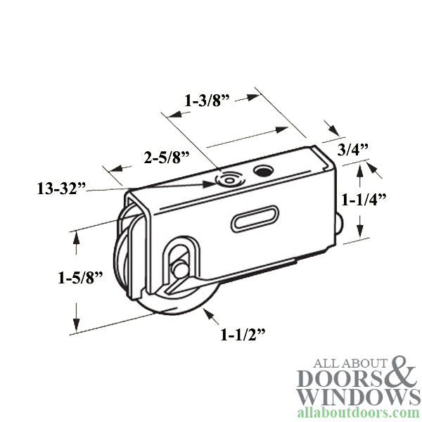 Sliding Door Roller With Plain Back Housing 1.5 Inch Single Wheel Door Roller - Sliding Door Roller With Plain Back Housing 1.5 Inch Single Wheel Door Roller