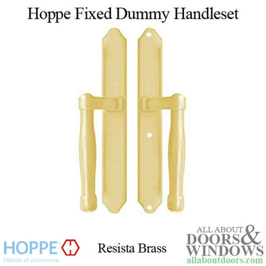 Hoppe HLS 9000 Sliding Door Handle-Set, M574/2170N, Fixed Dummy - Resista Brass
