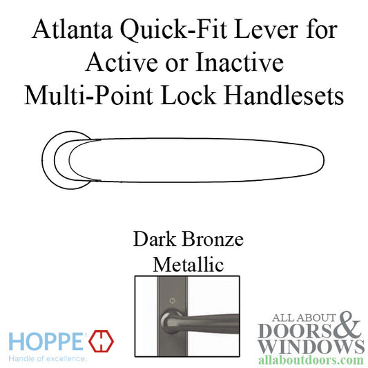 Atlanta Lever Handle for Active/Inactive Handlesets - Dark Bronze Metallic