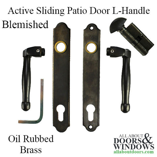Blemished - Active Sliding Patio Door L-Handle - Oil Rubbed Brass