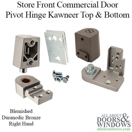 Store Front Commercial Door Pivot Hinge, Kawneer Top and Bottom, Right Hand - Duranodic Bronze - BLEMISHED