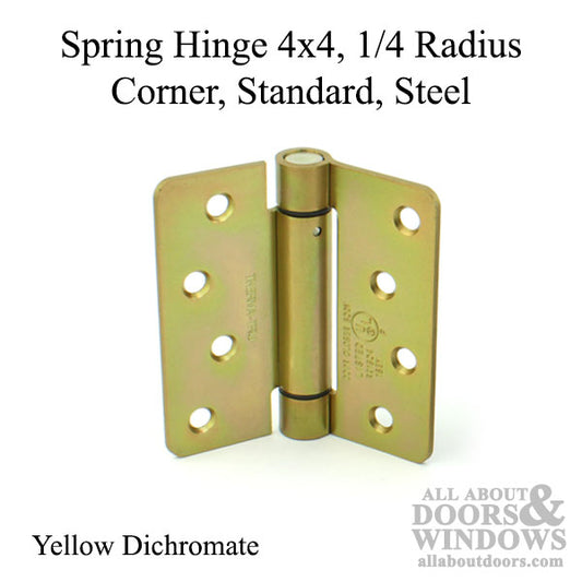 Spring Hinge 4x4, 1/4 Radius Corner, Standard, Steel - YDI
