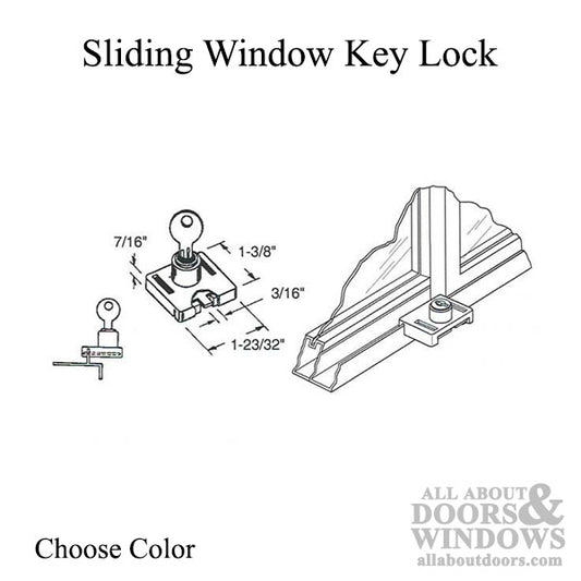 Sliding Window Keyed Lock - Choose Color