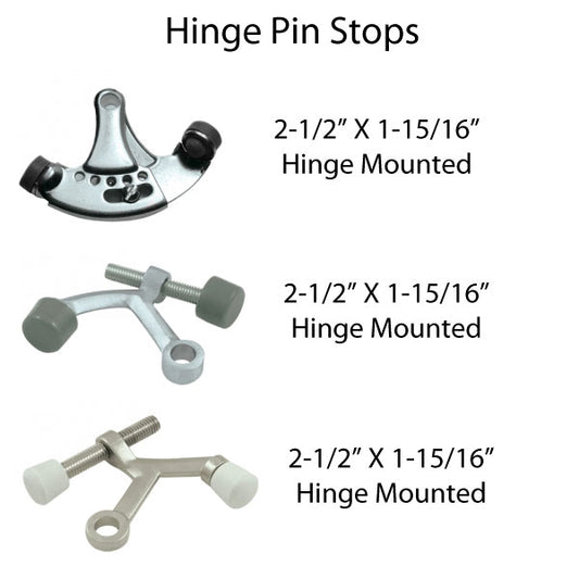 Adjustable Hinge Pin Stop, Solid Brass  - Choose Finish
