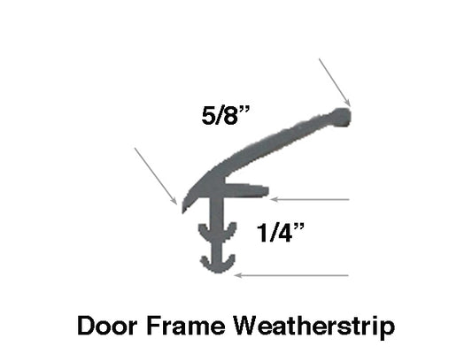 Door Frame  Weatherstrip - Grey Vinyl