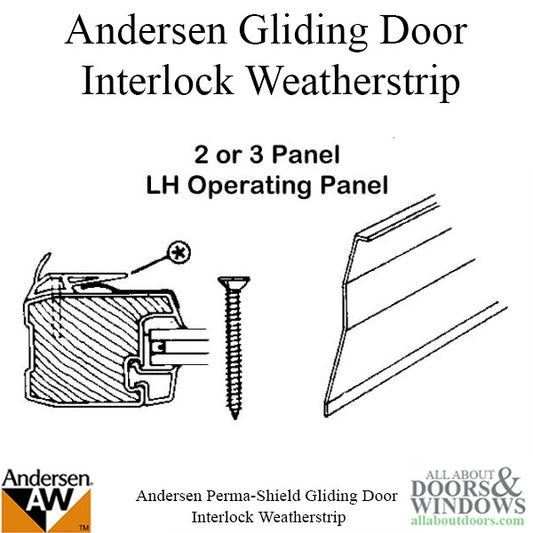 UNAVAILABLE - Interlock Weatherstrip, 2 or 3 Panel, LH, Stationa