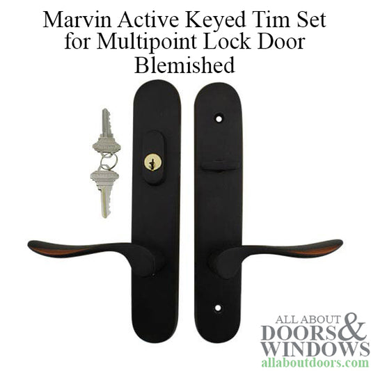 Blemished Marvin Active Keyed Hinged door trim, Multipoint Lock - Dark Bronze