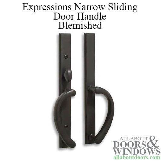 Blemished Expressions Narrow Square, Active Non-Keyed Sliding Door Handle - Black