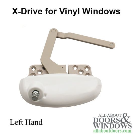 Roto 8-1/64" Split Arm, X-Drive, LH Vinyl Window Application