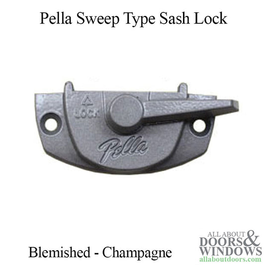 Blemished - Sash Lock , Sweep Latch w/ Lugs. 2-1/16 holes Pella