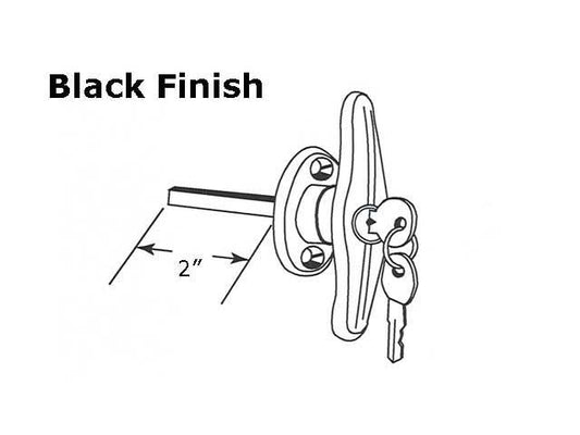 Locking Handle - 2 In Spindle - Black
