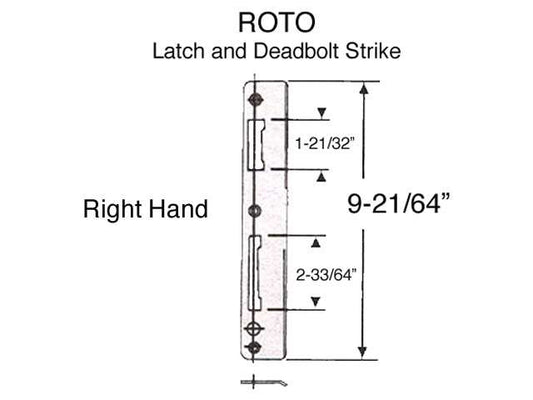 Roto Latch and Deadbolt strike, Right Hand - DISCONTINUED