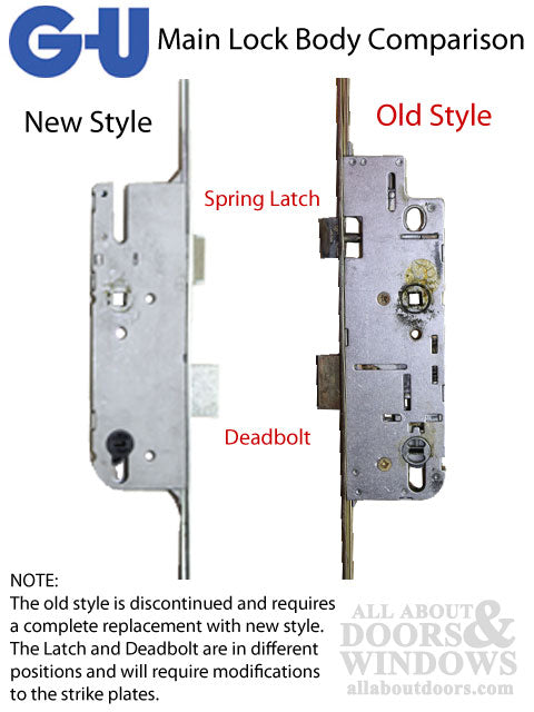GU 3-point Tongue Latch Multipoint Lock with a 50mm Backset and 92mm Handle Spacing (PZ) Discontinued