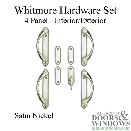 Andersen 4-Panel Gliding Door Interior/Exterior Trim Hardware Set - Satin Nickel