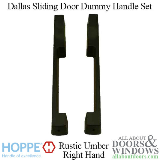 Dallas Dummy Sliding Door handle set, HLS9000 gears RH 1-3/4" Panel - Rustic Umber
