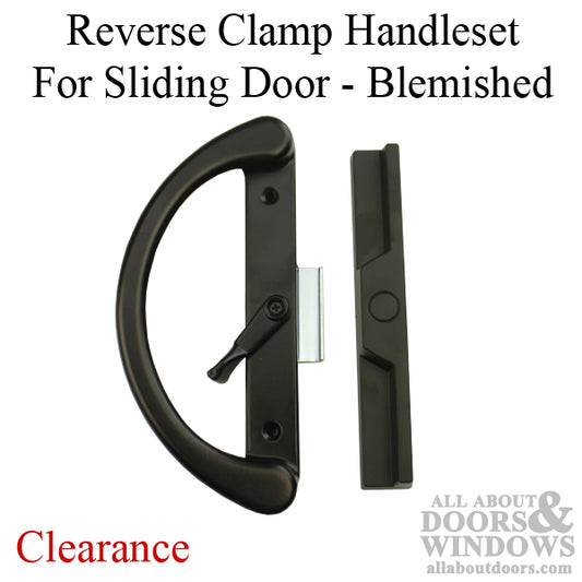 New Style Reverse Clamp Sliding Patio Door Handle Set - Black - BLEMISHED
