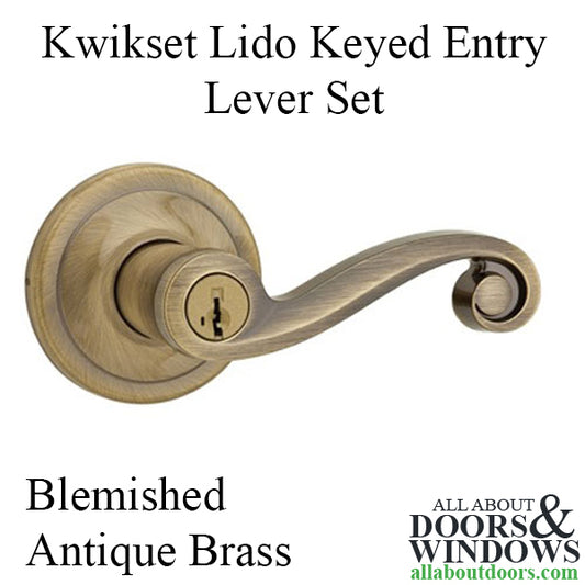 Blemished Kwikset Lido US5 740 LL Keyed Entry Leverset - Antique Brass