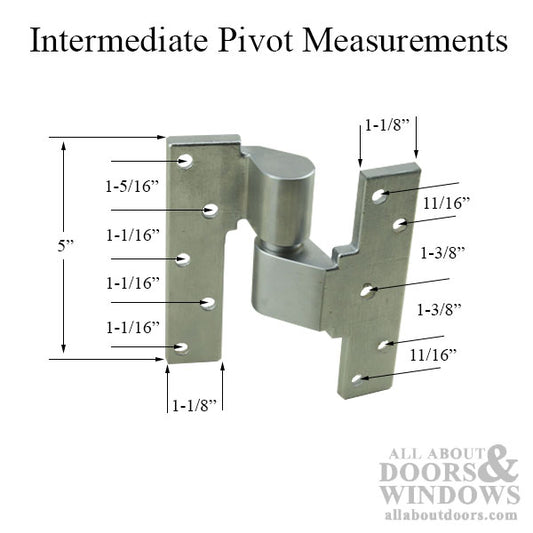 3/4 inch offset Intermediate Pivot Set, left hand - Satin Chrome US26D