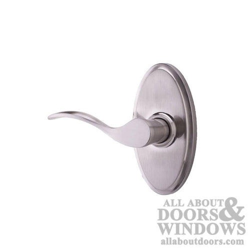 Weslock Left Hand Bordeau Oval Privacy Lock w/ Adjustable Backset & Full Lip Strike Satin Nickel - Weslock Left Hand Bordeau Oval Privacy Lock w/ Adjustable Backset & Full Lip Strike Satin Nickel