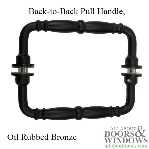 Door Pull 6 Inch, Victorian Style, Back-to-Back Pull Handle, Oil Rubbed Bronze - Door Pull 6 Inch, Victorian Style, Back-to-Back Pull Handle, Oil Rubbed Bronze