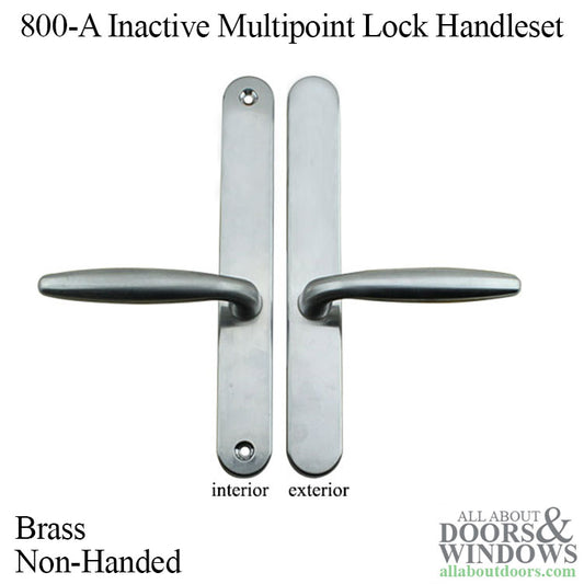 Inactive Handle Set 800A Series Multi-Point Lock Trim, Non-Handed, Brass