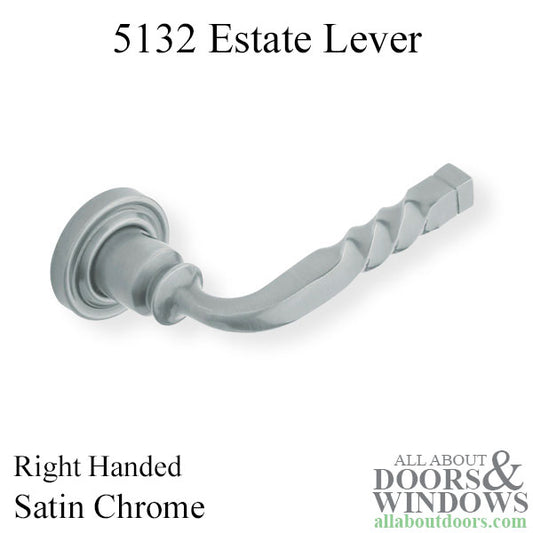 5132 Estate Lever, Right Hand - Satin Chrome