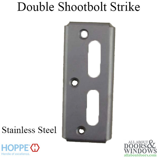 Strike Plate, PS0001N, Double Shootbolt  1.56 x 0.75 - Stainless Steel
