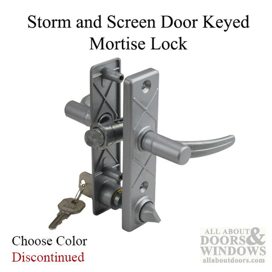 Discontinued - Mortise Storm & Screen Door Keyed  Lock - Choose Color