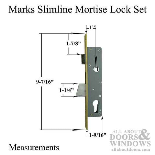 Lock Body Case, Marks Slimline 25mm Backset, Choose Color