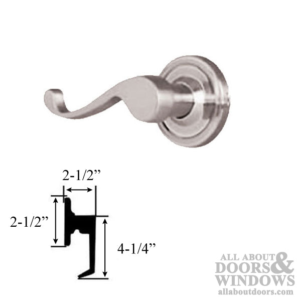 Left Hand Calais Passage Lock - Satin Chrome - Left Hand Calais Passage Lock - Satin Chrome