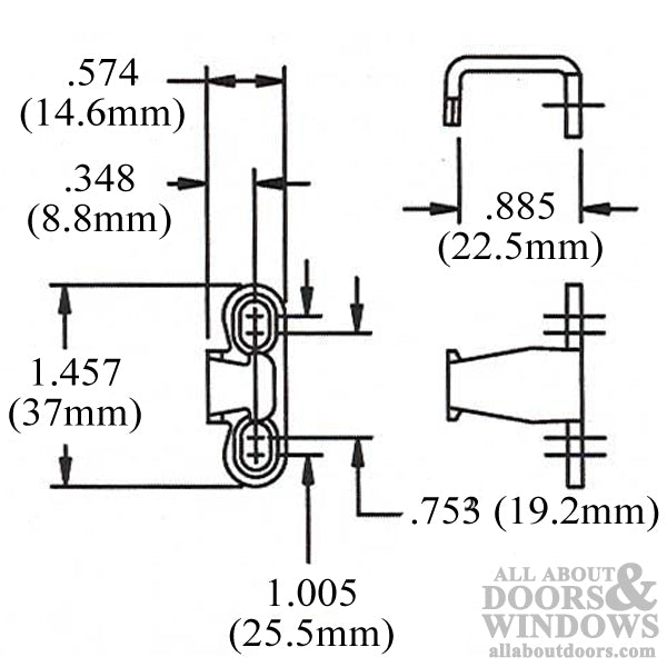 Keeper, Tie Bar Sash Lock 7/8