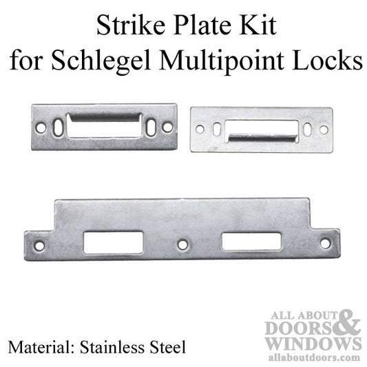 Strike Plate Kit for Schlegel Multipoint Lock - Right Hand - Stainless