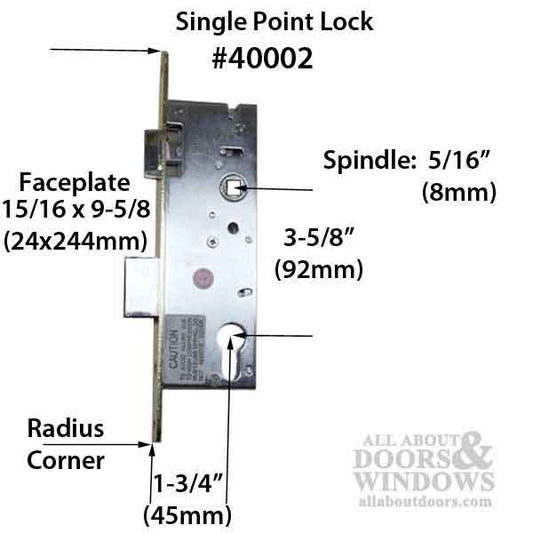 Atrium Mortise Lock Body, 45mm Backset, Polished Chrome