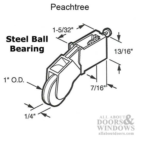 Adjustable Roller Assembly with 1 Inch Steel Wheel for Peach - Adjustable Roller Assembly with 1 Inch Steel Wheel for Peach